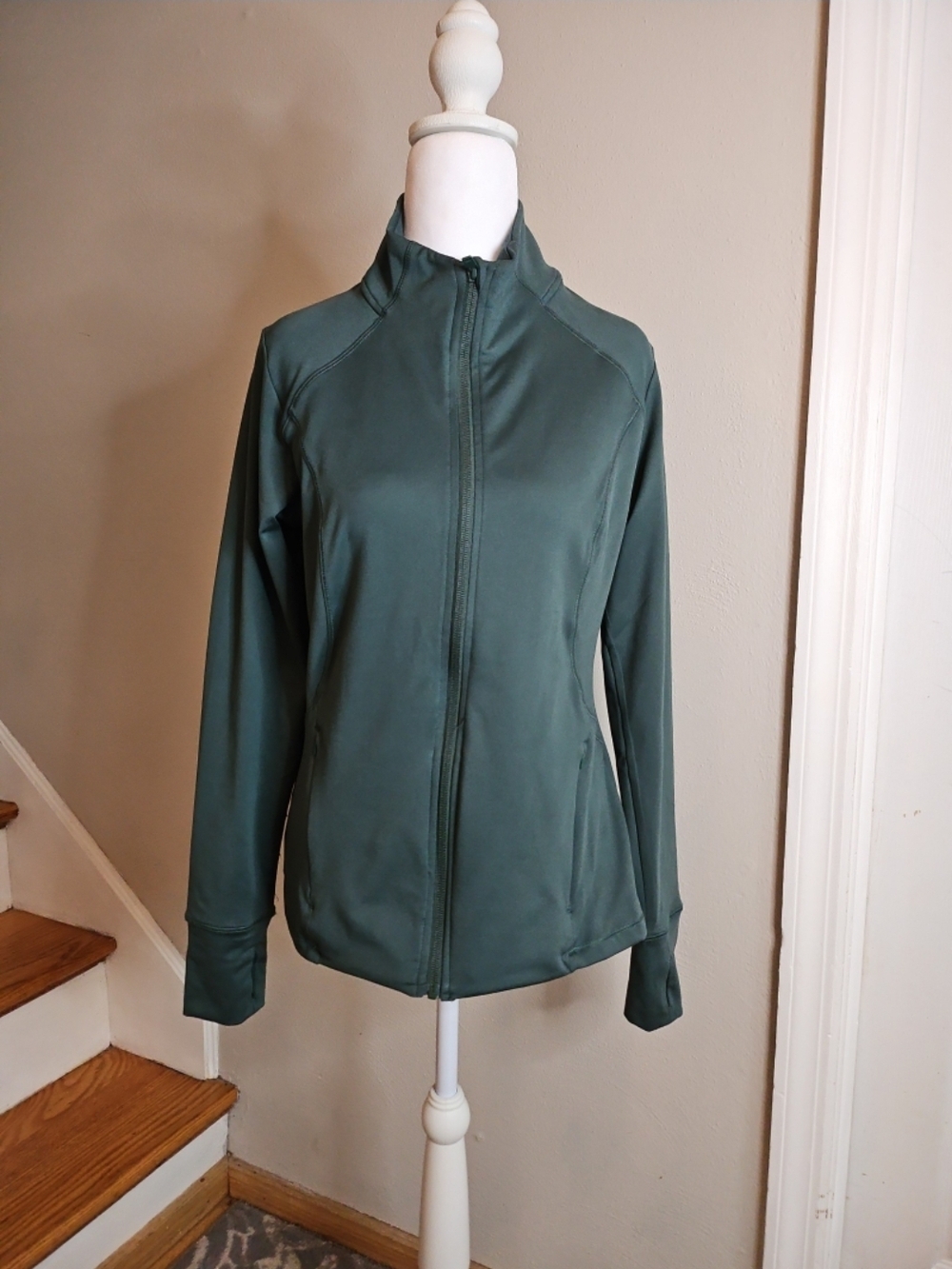 All in Motion Emerald Green Athletic Zip Up Jacket Size Small